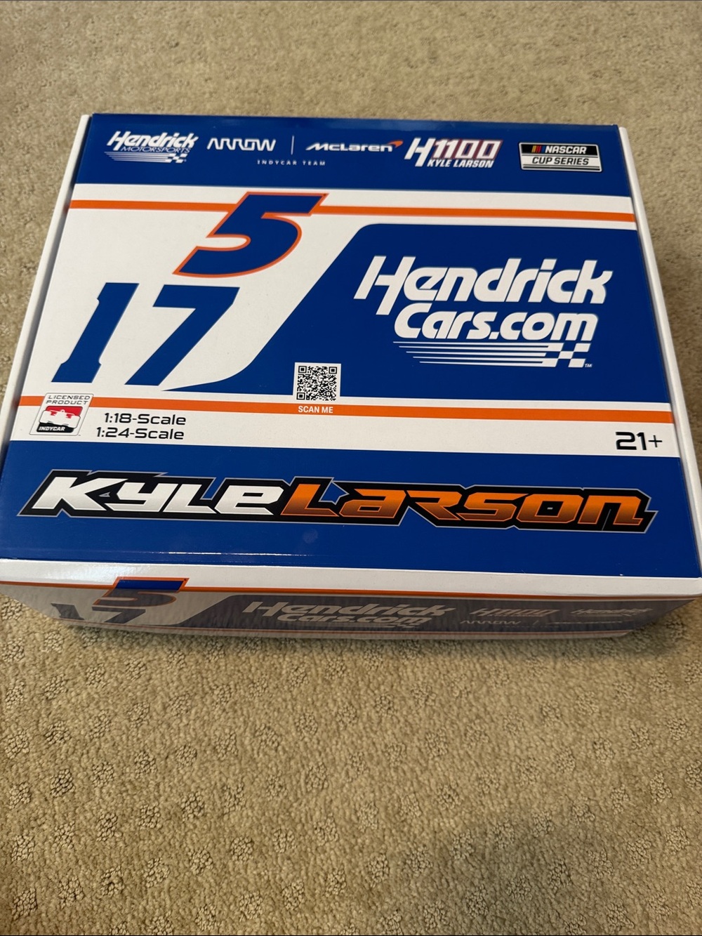 HendrickCars.com Kyle Larson #5 Blue Toy Race Car